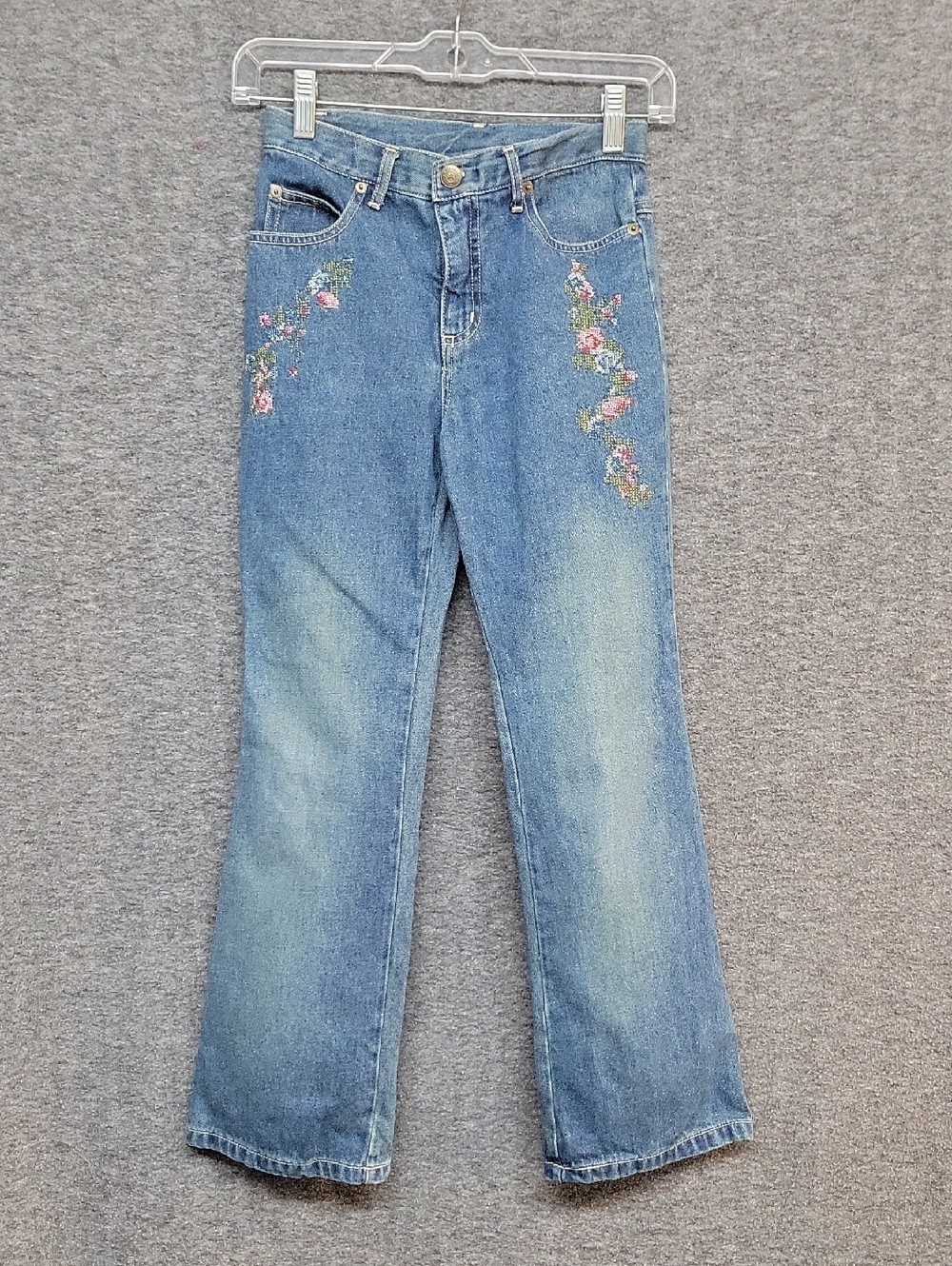 Mary Kate & Ashley Light Blue Embroidered Floral Jeans Girls Size 10